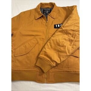 TRUE RELIGION JACKET BOMBER AVIATION  MEN LRG MA2  Full Zip Chipmunk  NWOT COAT